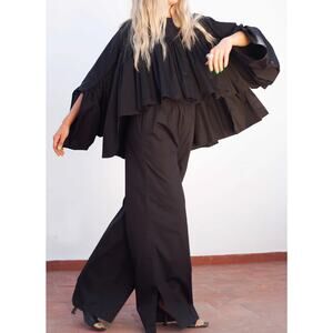 by Sloan 2 black poplin wide leg pants